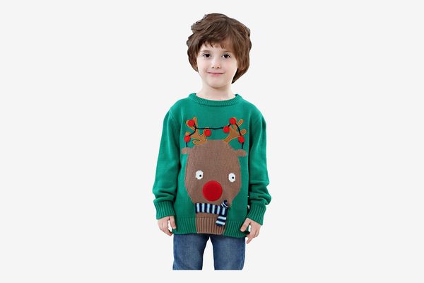 Shineflow Children Kids Rudolph Ugly Christmas Sweater