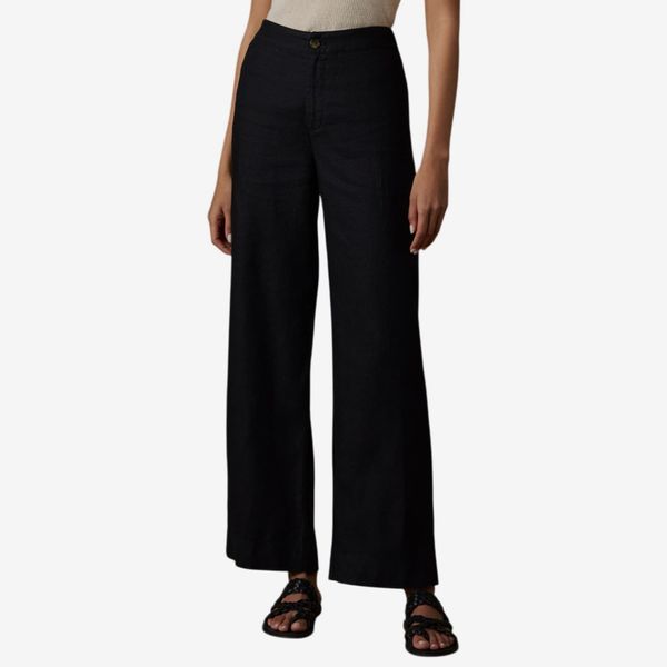 Faherty Sun Strider Wide-Leg Linen Pants