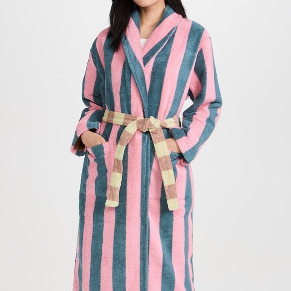 Dusen Dusen Stripe Terry Bathrobe