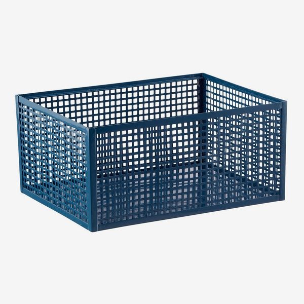 The Container Store Schoolhouse Metal Bin Navy