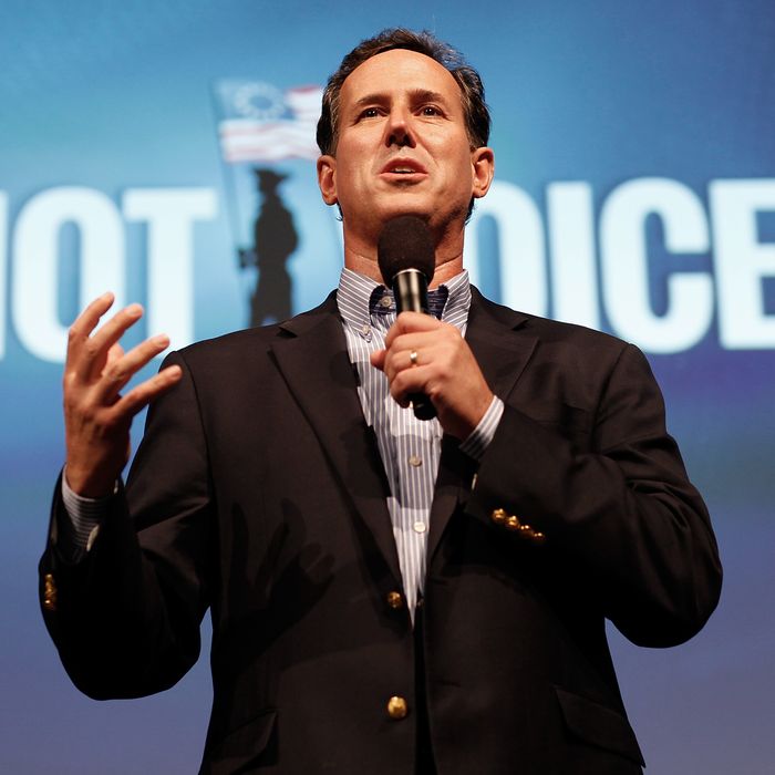 TAMPA, FL - AUGUST 29: Former U.S. Sen. Rick Santorum speaks at the