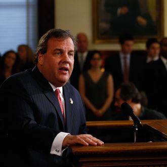 New Jersey Gov. Chris Christie speaks about his knowledge of a traffic study that snarled traffic at the George Washington Bridge during a news conference on January 9, 2014 at the Statehouse in Trenton, New Jersey. According to reports Christie's Deputy Chief of Staff Bridget Anne Kelly is accused of giving a signal to the Port Authority of New York and New Jersey to close lanes on the George Washington Bridge, allegedly as punishment for the Fort Lee, New Jersey mayor not endorsing the Governor during the election.