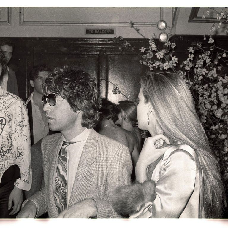 Mick Jagger and Jerry Hall at Studio 54's second anniversary, 1979. 