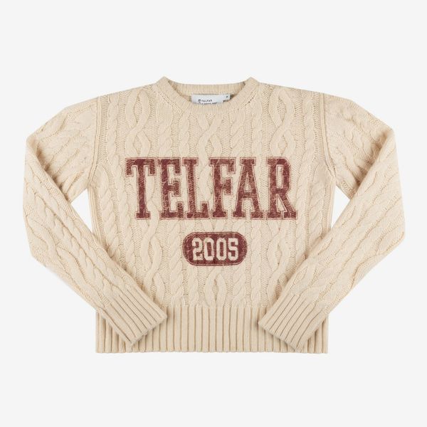 Telfar Cable Knit Thumbhole Sweater - Off-White