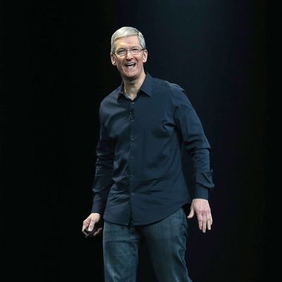 Apple CEO Tim Cook arrives to speak during the Apple Worldwide Developers Conference at the Moscone West center on June 2, 2014 in San Francisco, California. Tim Cook kicked off the annual WWDC which is typically a showcase for upcoming updates to Apple hardware and software. The conference runs through June 6. 