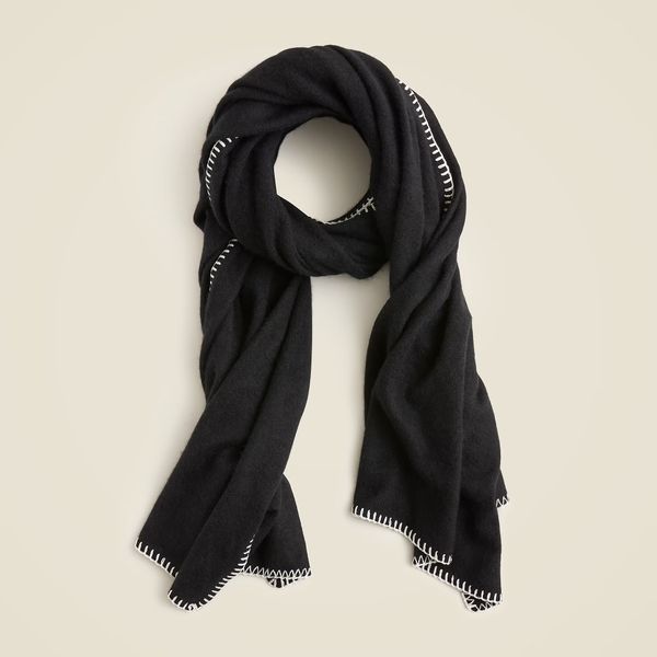 J. Crew Cashmere Whipstitch Oversized Wrap Scarf