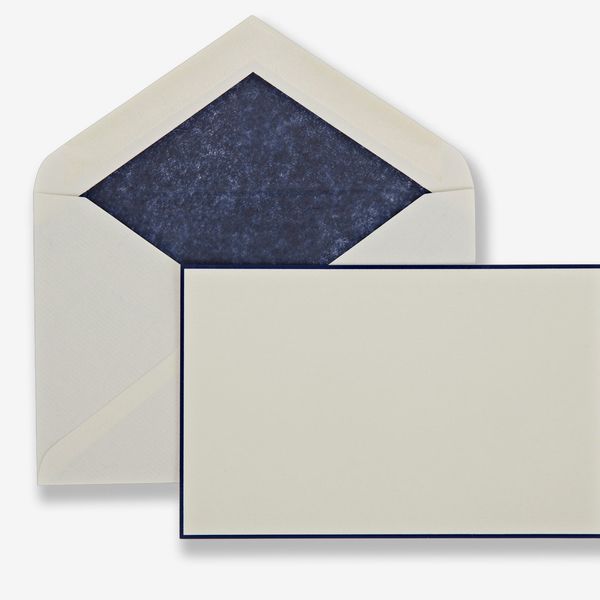 Smythson Bordered Correspondence Cards, Dark Blue