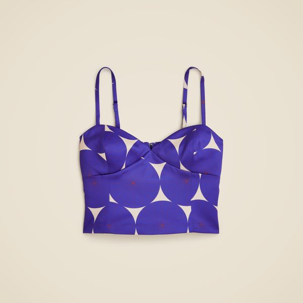 Christopher John Rogers X J.Crew bustier top in dot duchesse satin