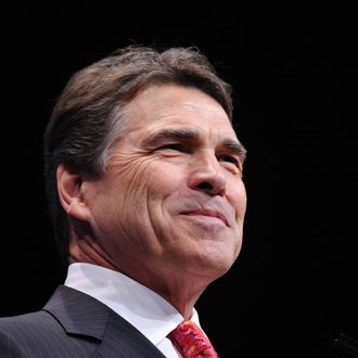 Former Republican presidential candidate, Texas Governor Rick Perry speaks during an address to the 39th Conservative Political Action Committee February 9, 2012 in Washington, DC