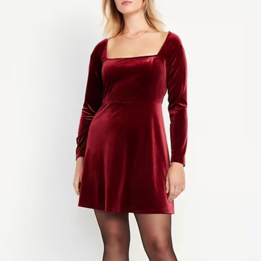 Old Navy Fit & Flare Velvet Mini Dress