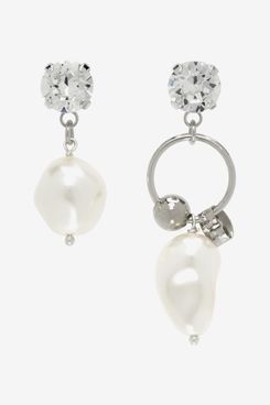 Justine Clenquet SSENSE Exclusive Silver Stan Crystal Earrings