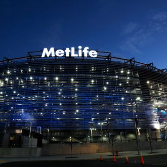 Exterior of MetLife Stadium before the start of the Dallas Cowboys vs New York Giants on January 1, 2012 in East Rutherford, New Jersey. 