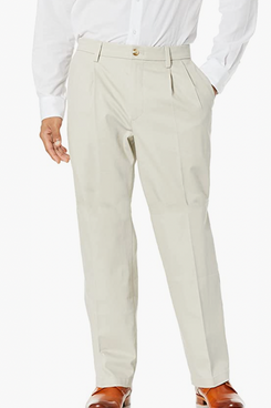 Dockers Relaxed Fit Signature Khaki Lux pantalones plisados ​​de algodón elástico