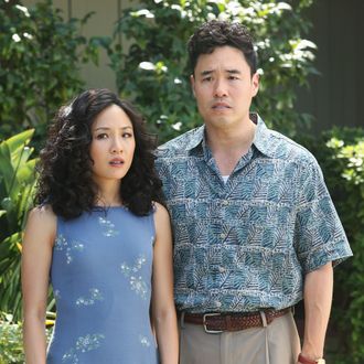 Constance Wu as Jessica and Randall Park as Louis in Fresh Off the Boat.