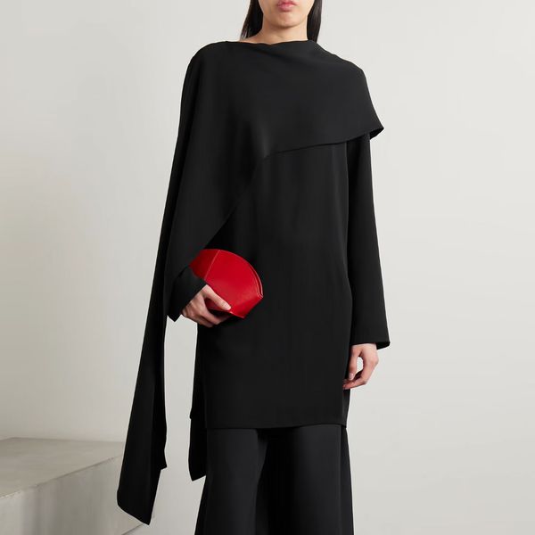 The Row Lea Draped Silk-Crepe Tunic