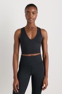 Quince Ultra-Soft V-Neck Cropped Tank