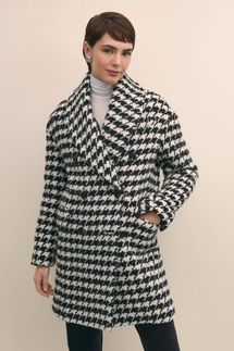 Brooks Brothers Oversized Wool Houndstooth Coat