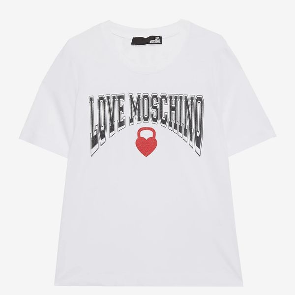 Love Moschino Glittered Printed Cotton-Jersey T-Shirt