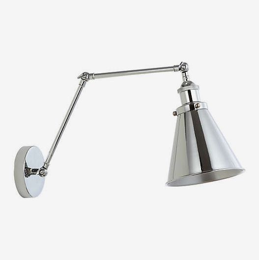 Jonathan Y Rover Adjustable Wall Sconce in Chrome with Metal Shade