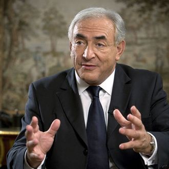 PARIS, FRANCE - OCTOBER 1: In this handout photo supplied by the International Monetary Fund (IMF), Former French Finance Minister Dominique Strauss-Kahn and newly appointed Managing Director of the International Monetary Fund (IMF) speaks during an interview with CNN at the IMF on October 1, 2007 in Paris France. The Executive Board of the IMF elected Dominique Strauss-Kahn to serve as its new Managing Director and Chairman on September 28, 2007 for a five-year term starting on November 1, 2007. Dominique Strauss-Kahn vowed to restore faith in the trouble Institution in the face of increasing global competition. (Photo by Eugene Salazar/IMF via Getty Images)