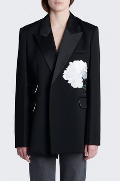 Peter Do Floral-Embroidered Oversized Tuxedo Blazer