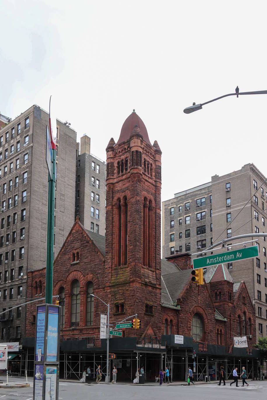 DXA’s first option would straightforwardly fix the building (seen here as is) and insert a few apartments within the shell, leaving the sanctuary intact.