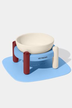 Vetreska Pet Bowl & Mat Set - Mist & Merlot