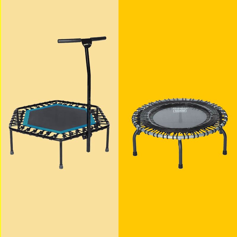 with Safety Padded Frame Indoor and Outdoor Fitness Rebounder with Handle Bar for Kids Dazzling Toys Mini Exercise Trampoline for Adults and Kids Portable & Foldable 36 
