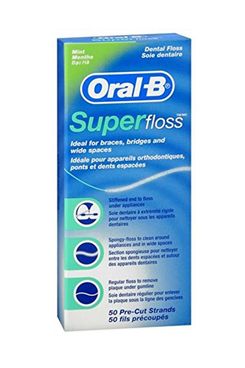 Oral-B Super Floss Mint Dental Floss Pre-Cut Strands, 2-Pack