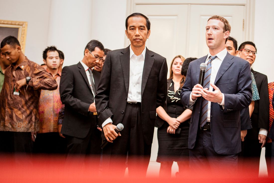 Joko Widodo Meets With Facebook CEO Mark Zuckerberg In Jakarta