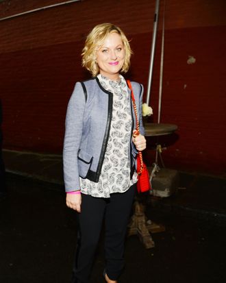 Amy Poehler at Stella McCartney's Spring 2014 collection presentation, W 10th St, NYC, June 10, 2013.