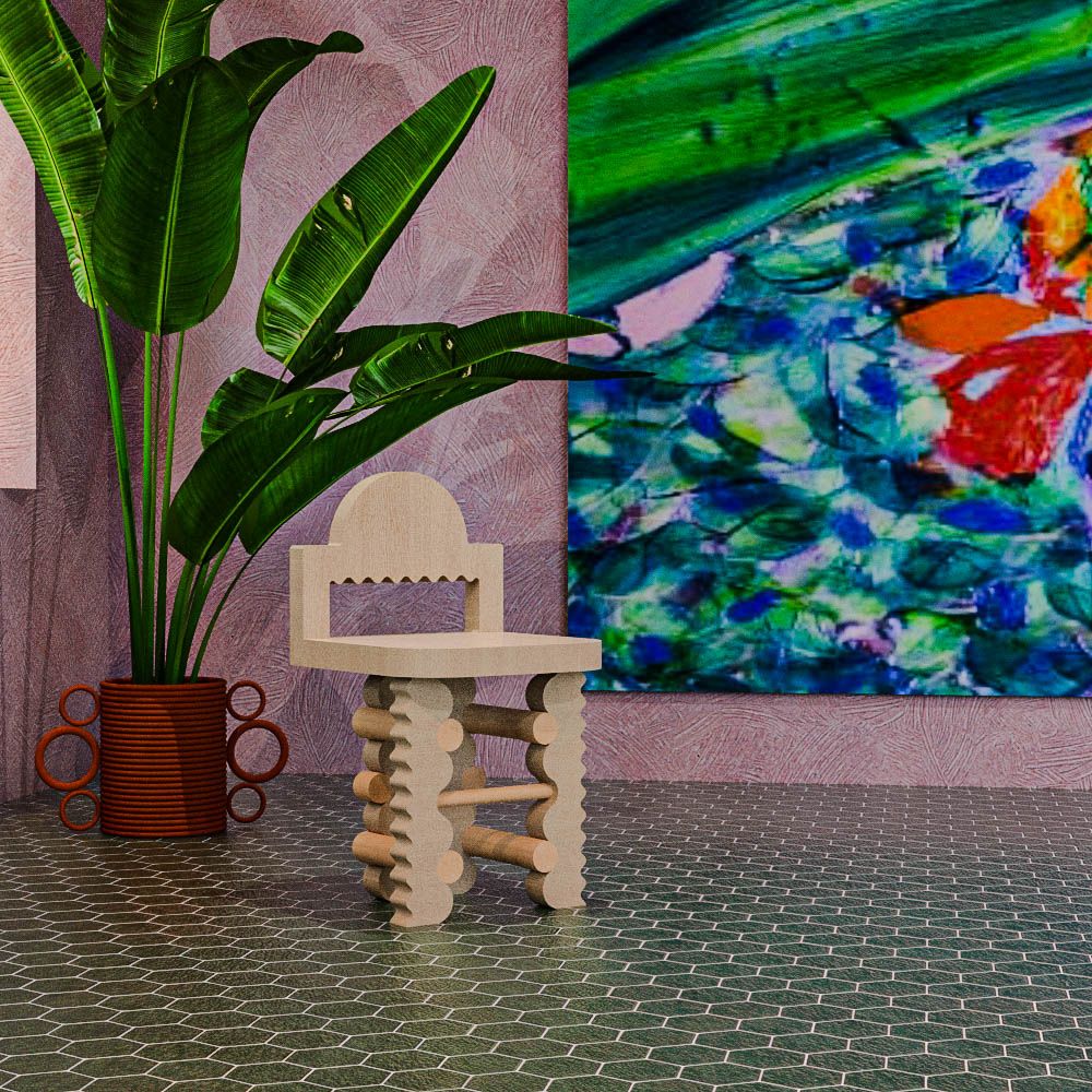 The Designer Behind Café Mars's Bright Wooden Chairs