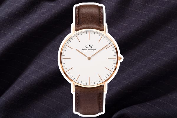 Daniel Wellington St. Mawes Stainless Steel Watch with Brown Leather Band