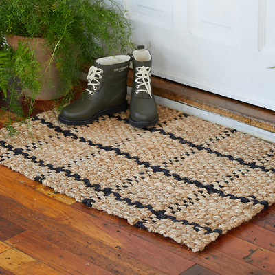 How to Make a Boho Jute Rug From Two Cheap Doormats