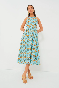 Moon River Mint Multi Midi Dress