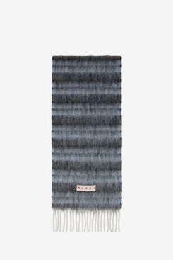 Marni Blue Wool & Mohair Scarf