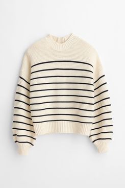 Alex Mill Button-Back Crewneck Sweater in Stripe