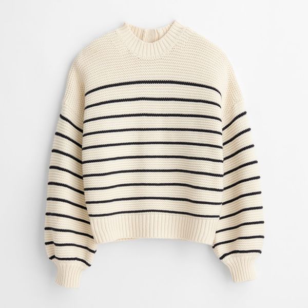 Alex Mill Button-Back Crewneck Sweater in Stripe