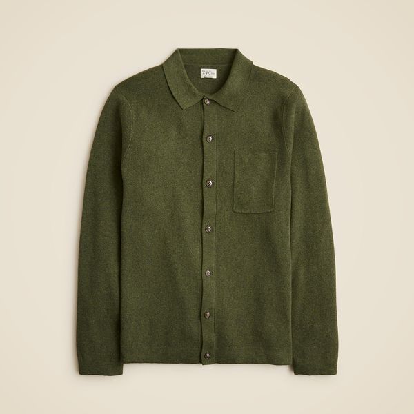J.Crew Milano-Stitch Polo Cardigan Sweater