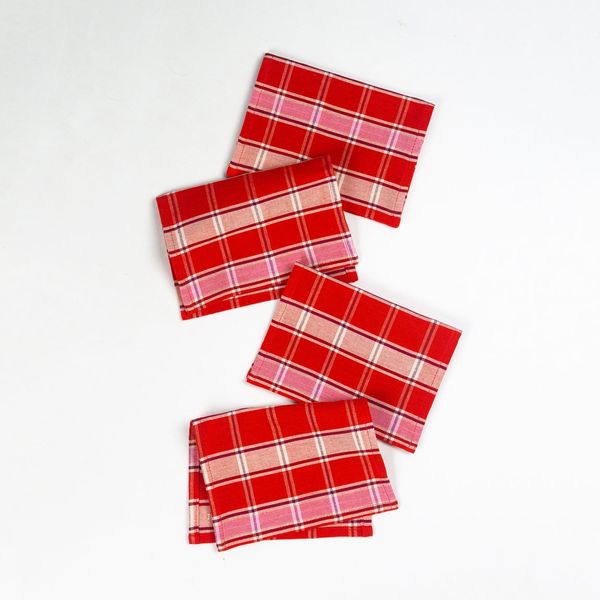 Archive New York Camila Plaid Cocktail Napkins