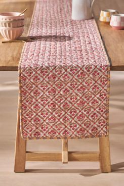 Anthropologie Kiara Block-Print Table Runner