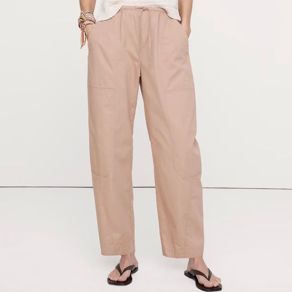 Banana Republic Cotton Poplin Barrel Pull-On Pant