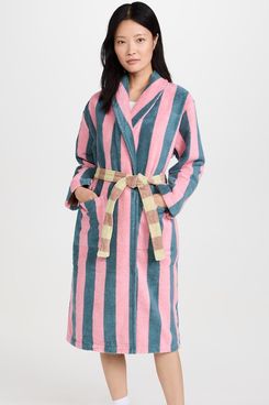 Dusen Dusen Stripe Terry Bathrobe