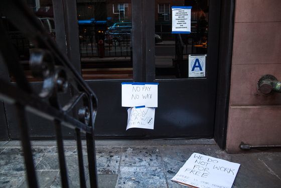 A few leftover signs from the protest.