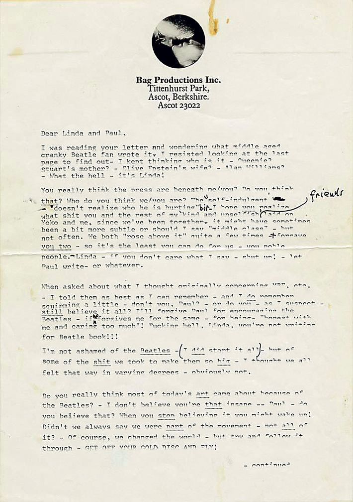 john lennon letters to cynthia