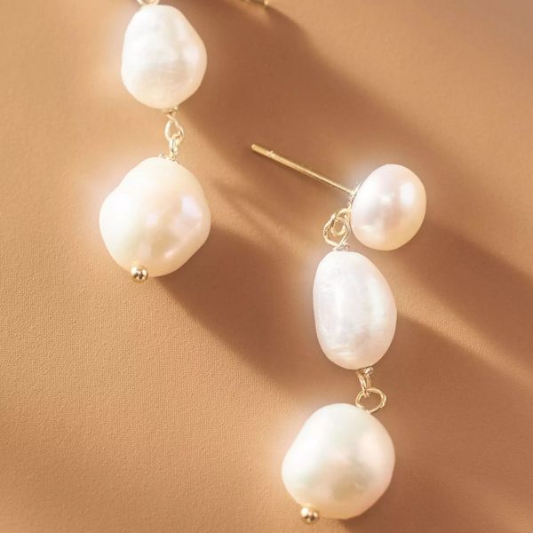 By Adina Eden Baroque Pearl Drop Earrings