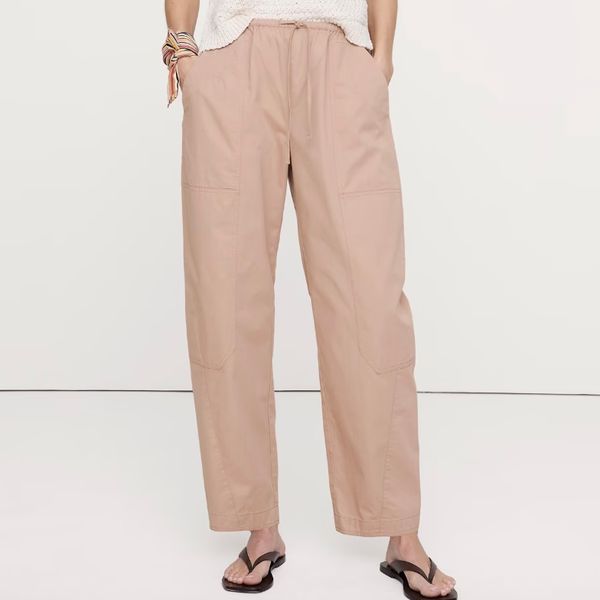 Banana Republic Cotton Poplin Barrel Pull-On Pants