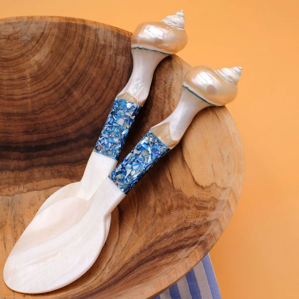 Seashell Serving Set in Blue