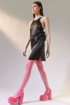 UO Glamorous Satin Diamante-Strap Mini Dress
