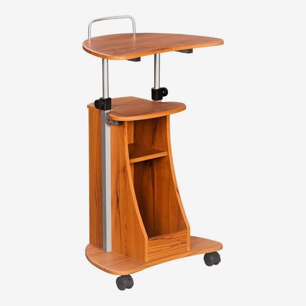 Techni Mobili Adjustable-Height Laptop Cart With Storage